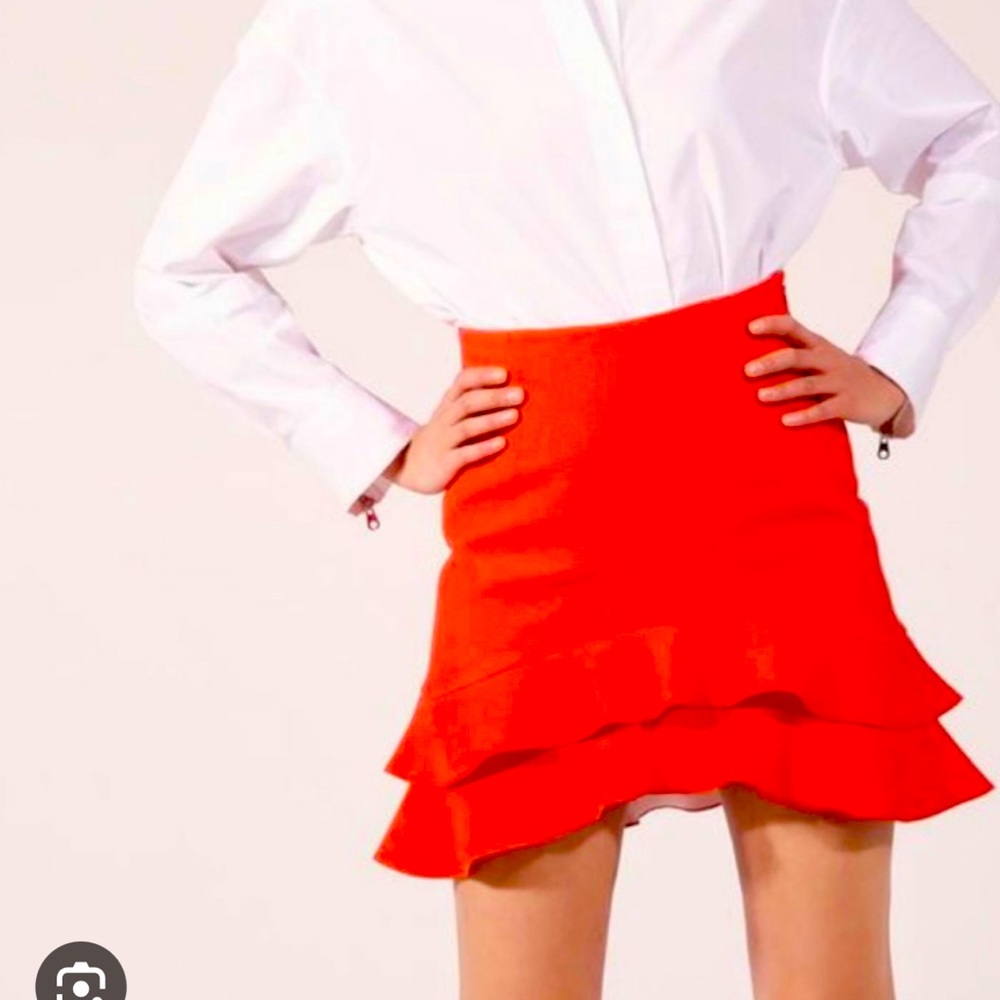 Sandro Paris, Skirt Viscose RED Plain for Women